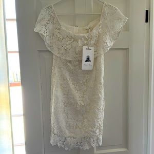 NWT white lace mini dress